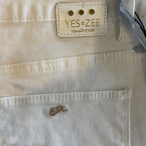 YES ZEE White Capris Pants Ladies Size 31 - Picture 3 of 8